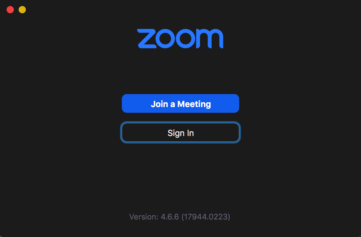 login screen for zoom mac